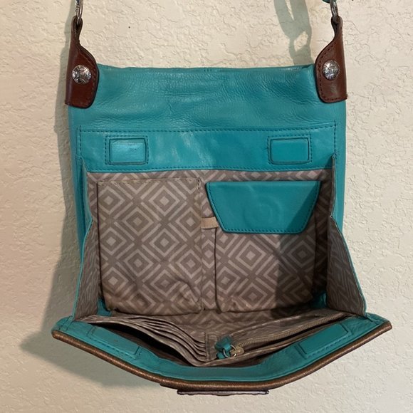 Brighton Shiloh leather cross body bag in jade - Picture 3 of 14